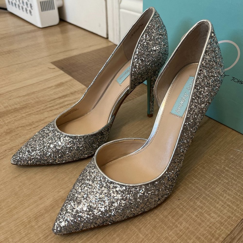 Silver Glitter Heels